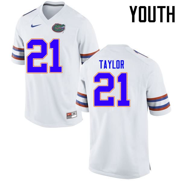 NCAA Florida Gators Fred Taylor Youth #21 Nike White Stitched Authentic College Football Jersey TKL0064ZR